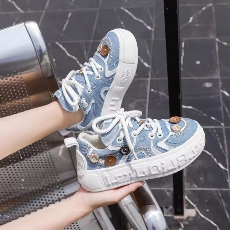 

Женские Дизайнерские кроссовки, модель сезона осень 2023 года, Женская Вулканизированная подошва, Модная студенческая обувь в Корейском стиле для скейтборда