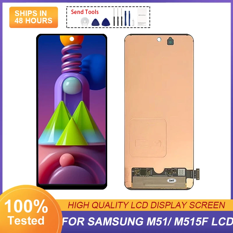 

6.7 Inch M515 Display For Samsung Galaxy M51 Lcd Touch Screen Digitizer M515F M515F/DS Assembly Repleacement With Tools 1Pcs