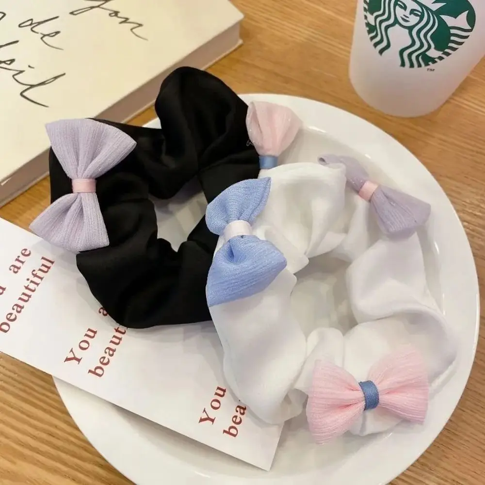

Korean Style Hair Tie Scrunchies Retro Elegant Bowknot Sweet Large Lovely Female Hair Rope Rubber Band