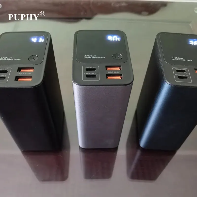 

PUPHY® Power bank PD 200W 27000MAH 22.5W 5V 9V 12V 15V 20V 5A USB QC4.0 SuperCharge VOOC Li-polymer battery