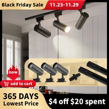 전체 세트 LED 트랙 조명, 220V COB 스포트라이트, 천장 트랙 램프, 가정 침실 상점 거실 주방 레일 조명, 30 W, 40W