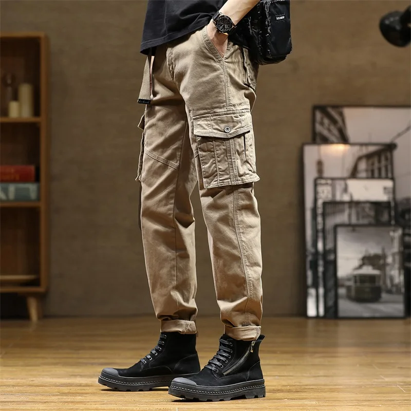 

Spring Men Casual Cargo Pants 2022 Men Harajuku Joggers Khaki Overalls Male Military Army Tactical Trousers With Belts