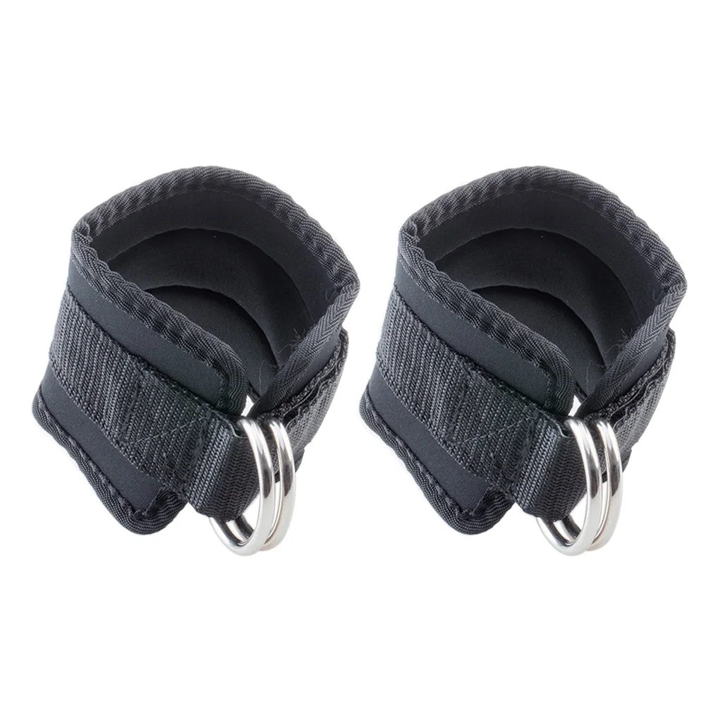 

2pcs Leg Pulley Wrist Belt Weight Lifting Thigh Gym Cable Attachment Adjustable Double D Ring Fitness Sports Ankle Strap Cuff