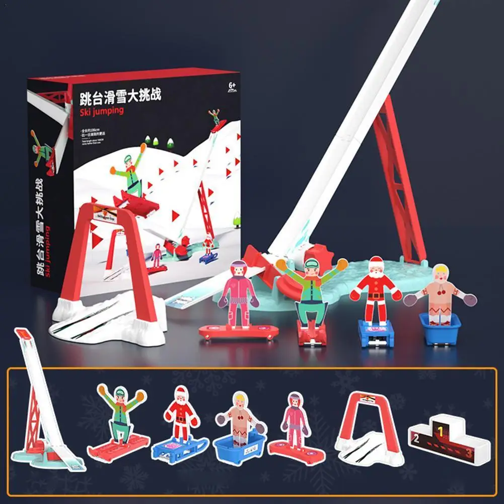 

High Ski Jump Ski Lift Map Stand Model Building Blocks Girls Children Toys Table Finger Game For Kid Tbale Skiing Sport Toy