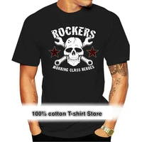 funny clothing casual short sleeve t shirt rockers working class heroes rocknroll rockabilly punk rocker skull t shirt