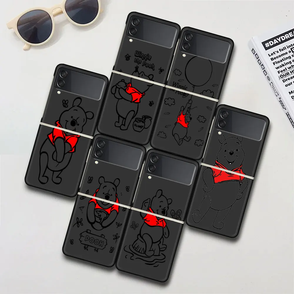 Чехол Kubuś Puchatek Tiger для Samsung Galaxy Z Flip4 Flip3 Жесткий чехол телефона из ПК Flip 4 3 5G Черный