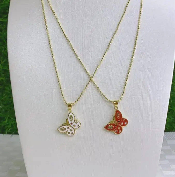 

1 шт., Женская эмалированная подвеска-бабочка с кристаллами