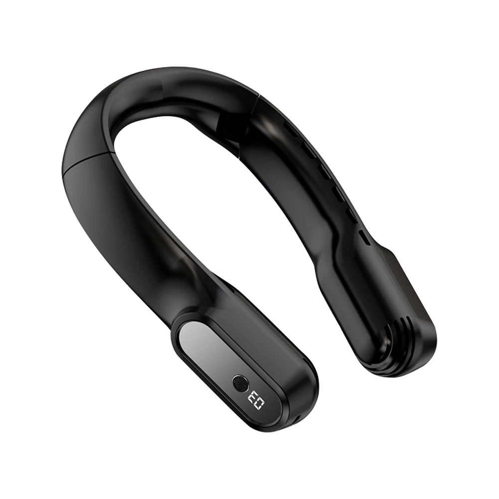 

Mini Mute Wireless Electric Fans LED Display Wearable Neckband Fan USB Rechargeable Bladeless 3 Gears Electric for Outdoor Sport