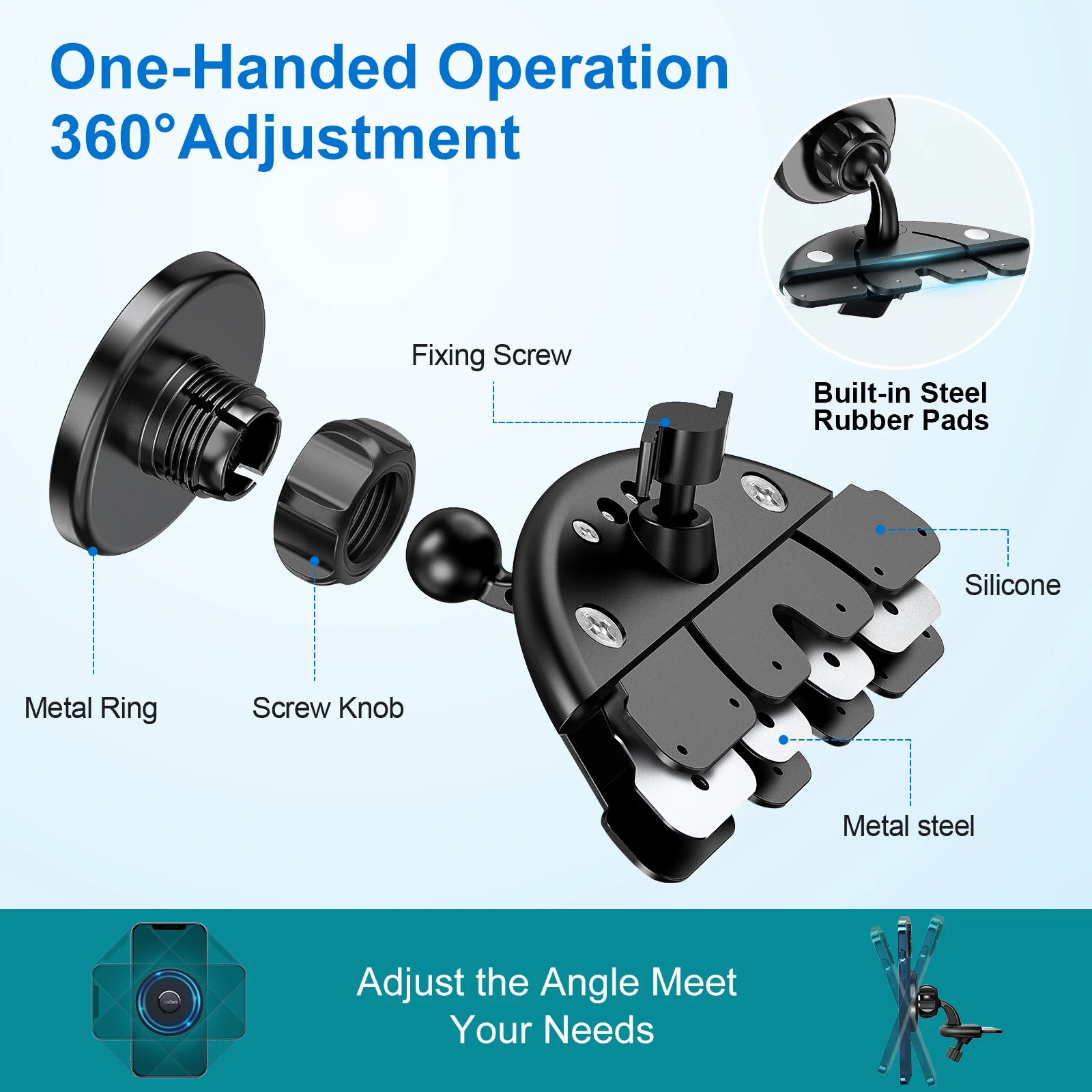 EWA Magnetic Car Mount with MagSafe CD Car Mount for iPhone 13,12 Pro Max /Mini/All Phones Anti-Shake CD Slot Phone Holder