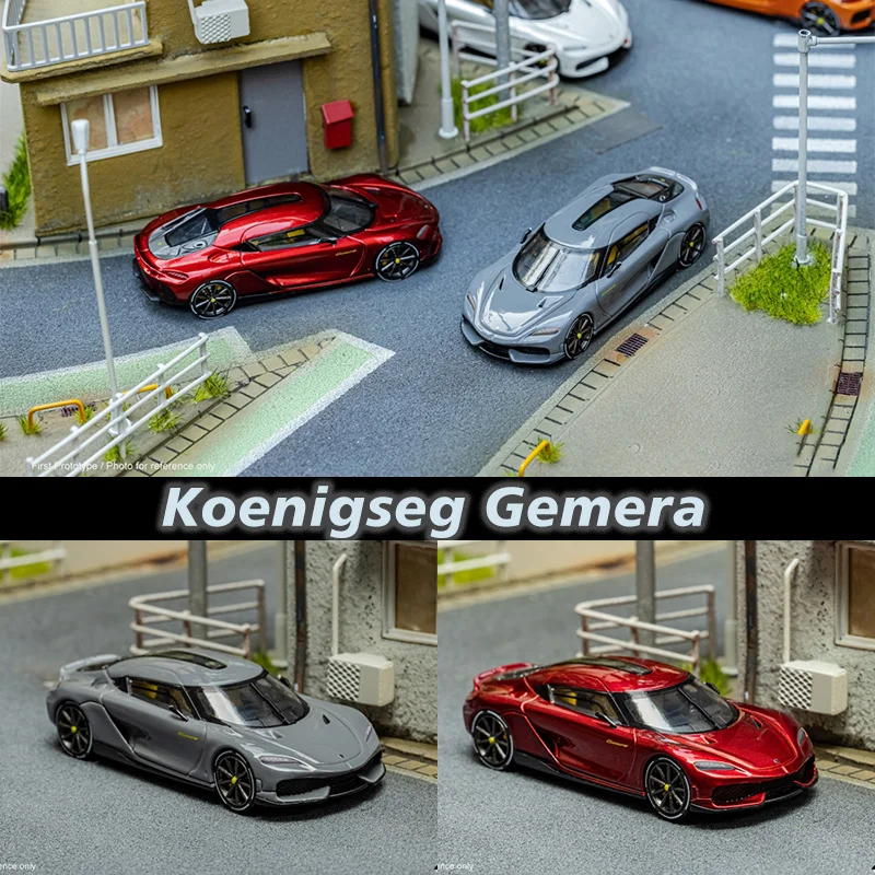 

Гибридная спортивная модель автомобиля HKM 1:64 Koenigseg Gemera, коллекция миниатюрных моделей автомобилей без склада