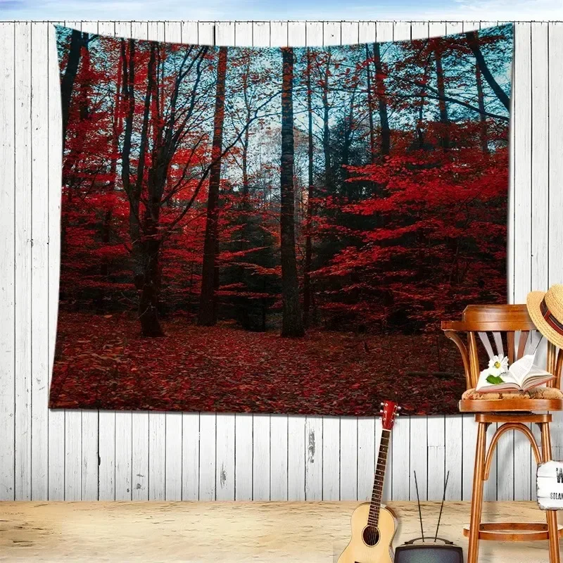 Осенний лес опавшие листья декоративный гобелен домашняя стена гостиная офис
