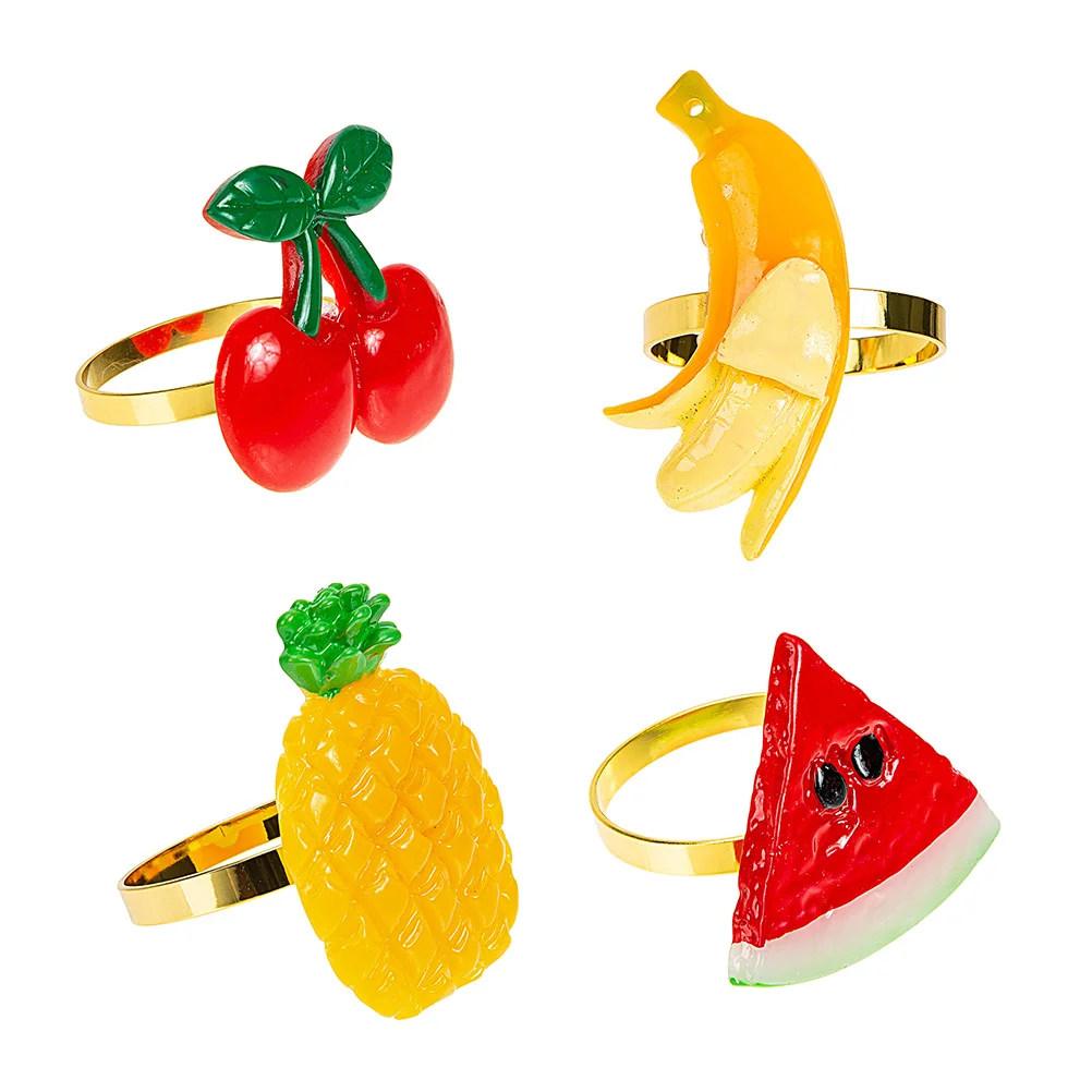 

Napkin Rings Holder Ring Serviette Fruit Wedding Buckles Buckle Dinner Hawaiian Watermelon Banana Pineapple Tropical Holders