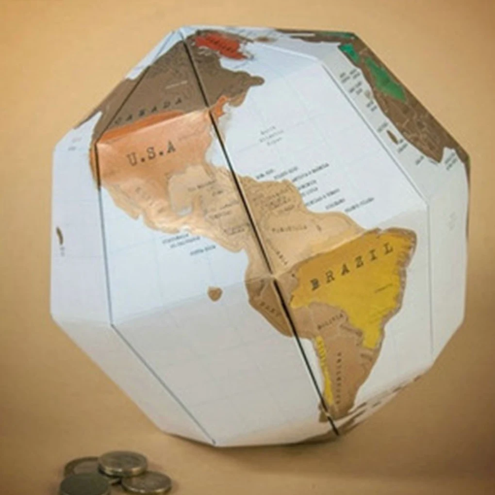 

Scratch Globe Stereo Vertical Teaching World Map Puzzle Child Toy Home