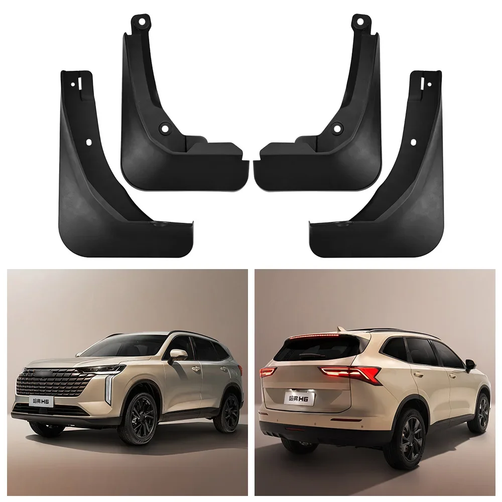 Фото Для Haval H6 4-го поколения 2024 2025 DHT-PHEV автомобильные брызговики без сверла, передние и задние брызговики, чехол для защиты от брызг №2
