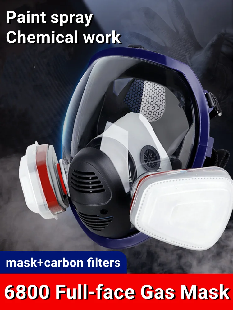 

Painting Gas Mask Respirator 6800 with Carbon Filters Cartridge Large View Full Protective Screen Hooded Chemical Organic Gases