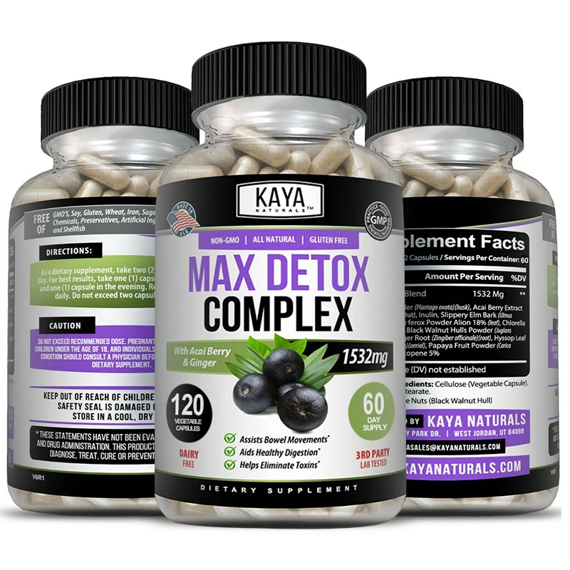 

Max Detox - Colon Cleanse, Detox Toxins, Energy Boost, Weight Loss Capsules