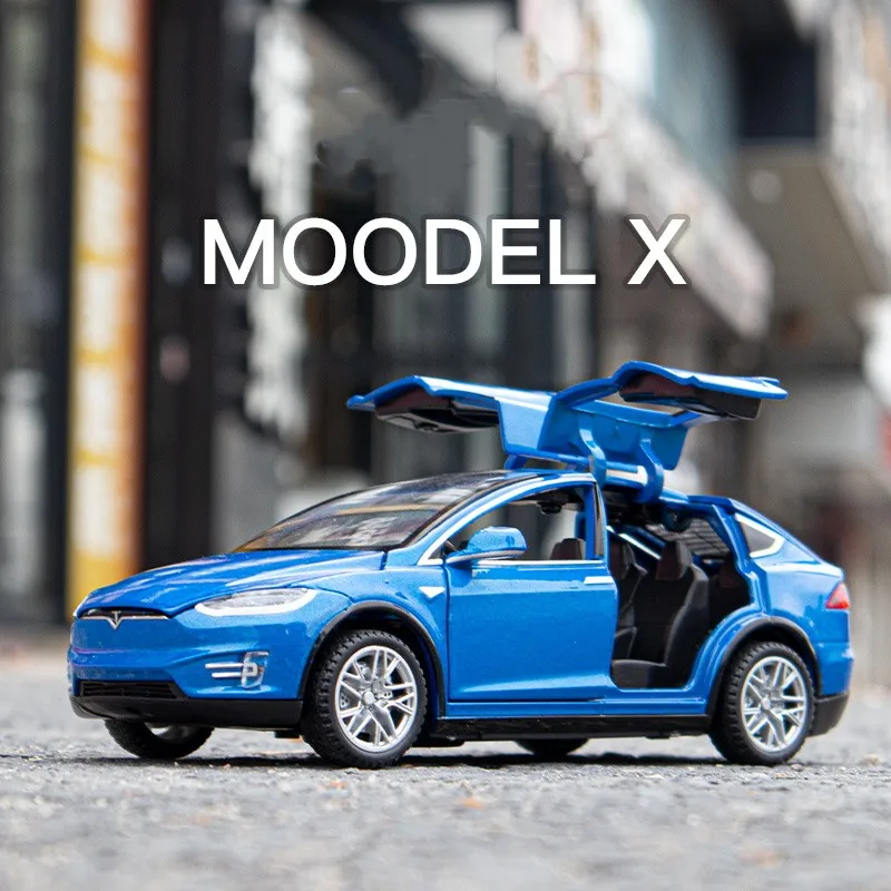 

1:32 Tesla ModelX Model3 Alloy Car Model Diecasts Metal Toy Vehicles Simulation Collection Sound and Light Kids Birthday Gifts