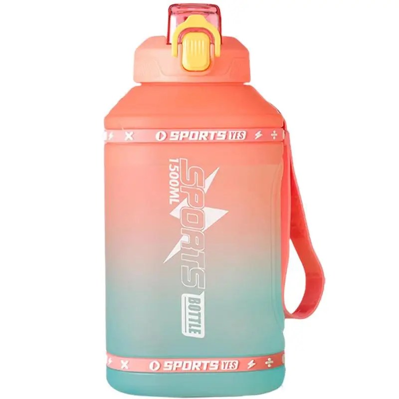 

Бутылка для воды с маркером, 1,5 л, с ручкой и соломинкой