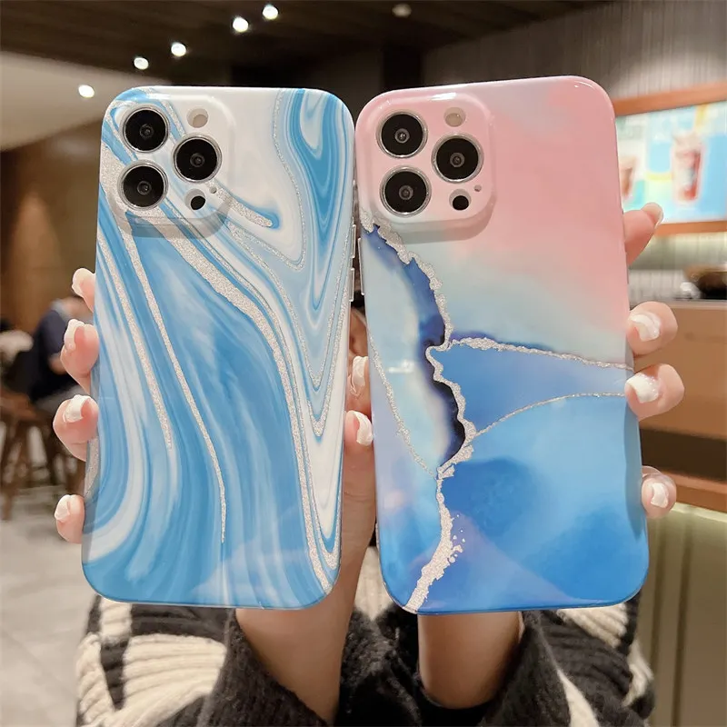 

Luxury Classic Vintage Marble Phone Case For iPhone 11 12 13 Pro Max XS X XR 7 8 Plus Shockproof Soft Silicone Matte Cases Cover