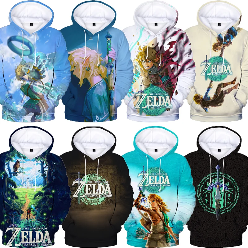 

Classic Anime Pattern Zelda Clothes Fashion 3D Hoodie Cartoon Long Sleeve Boys and Girls Hoodie Link Top Long Sleeve Top