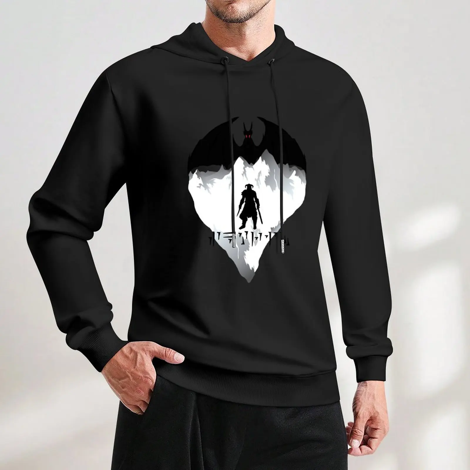 Пуловер Dovahkiin с капюшоном одежда в стиле аниме мужское пальто пуловер