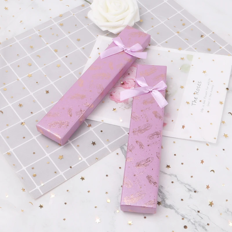 VHT 12Pcs/Lot Paper Jewelry Gift Box Multicolor Pendant Necklace Box Storage Cardboard Party Gift Case Wholesale