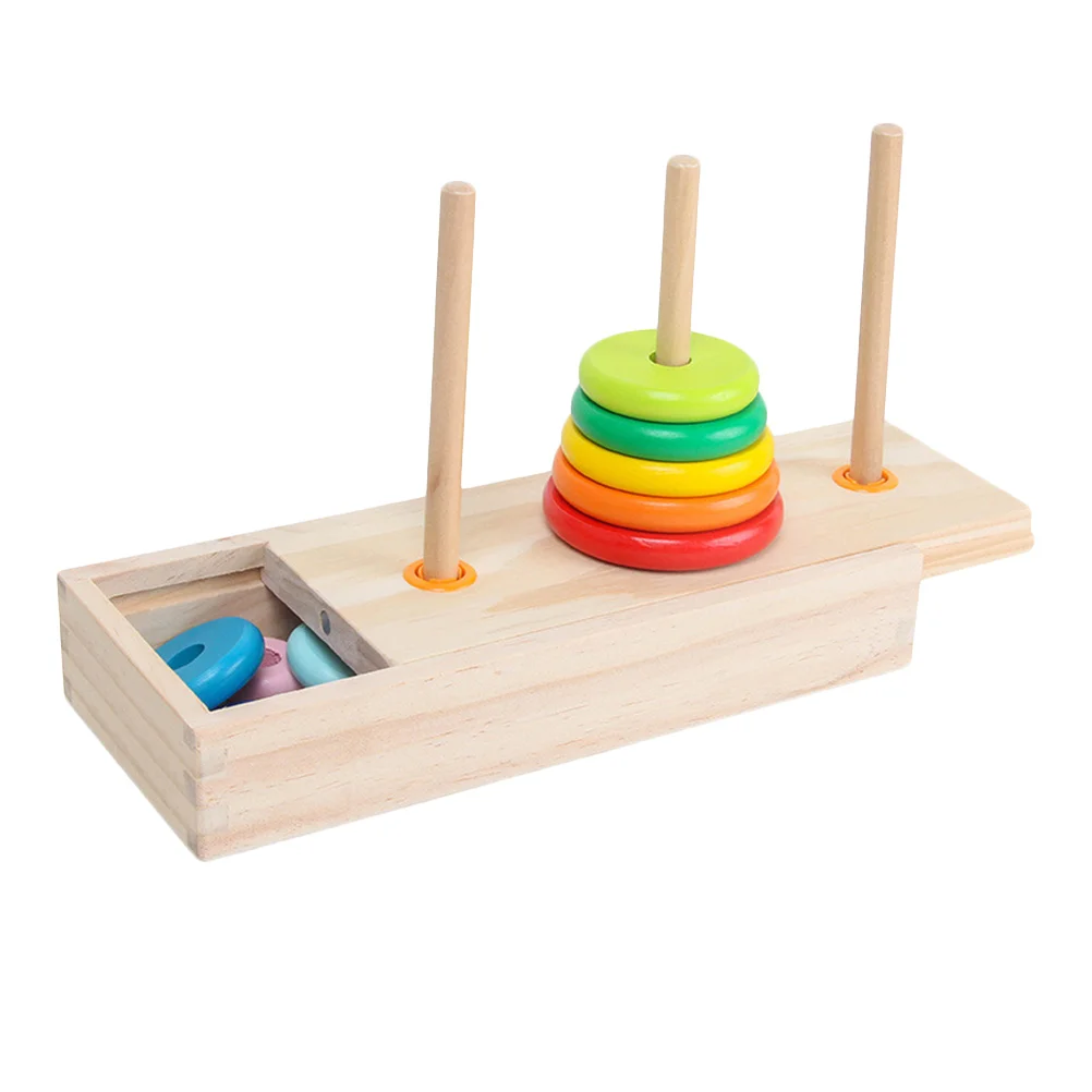 

Башня Ханой, строительный укладчик, игрушка для раннего обучения, Детские геометрические игрушки, радужные штабелируемые детские развивающие блоки, деревянные