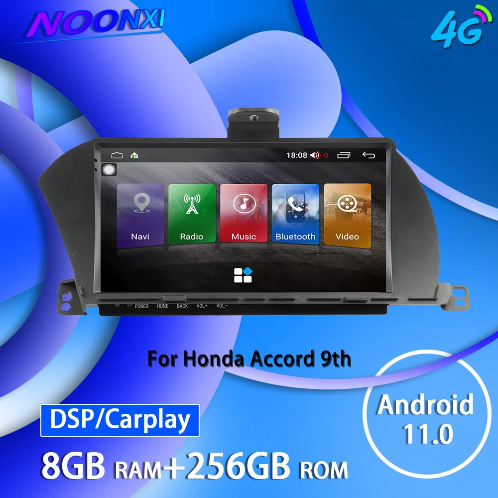 

2 Din Android 11,0 8G + 256G для Honda Accord 9 2013-2017 радио Автомобильный мультимедийный плеер Авто Стерео GPS навигация головное устройство Carplay