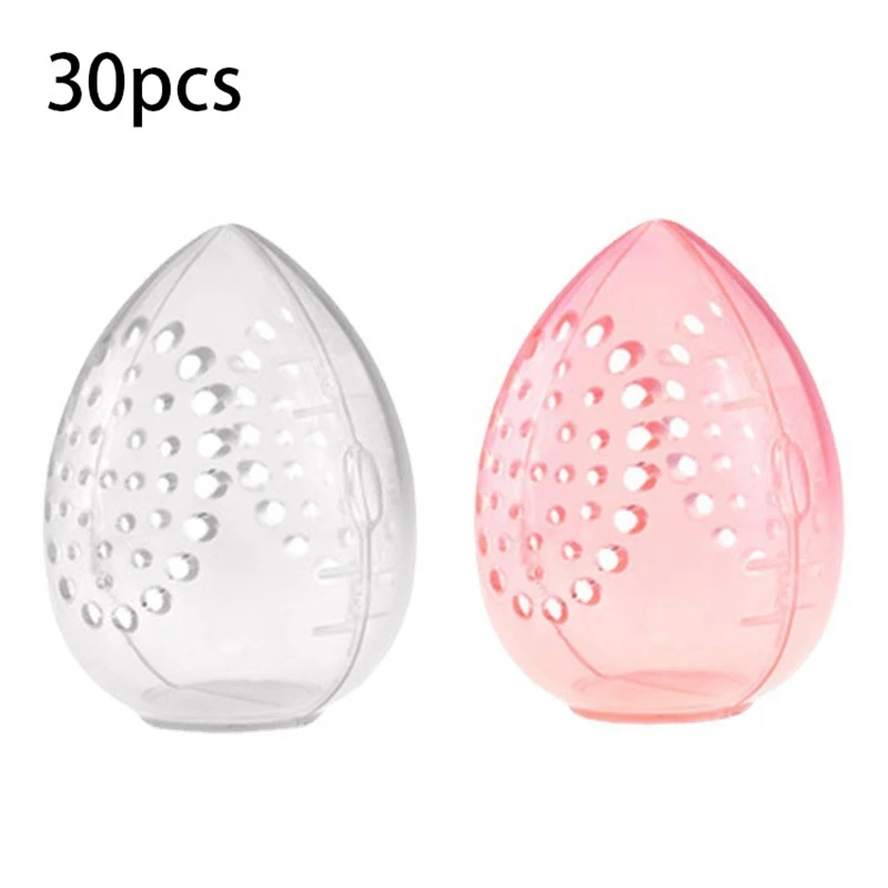 

Sponge Storage Box Makeup Powder Puff Empty Egg Shaped Transparent Powder Puff Makeup Storage Box