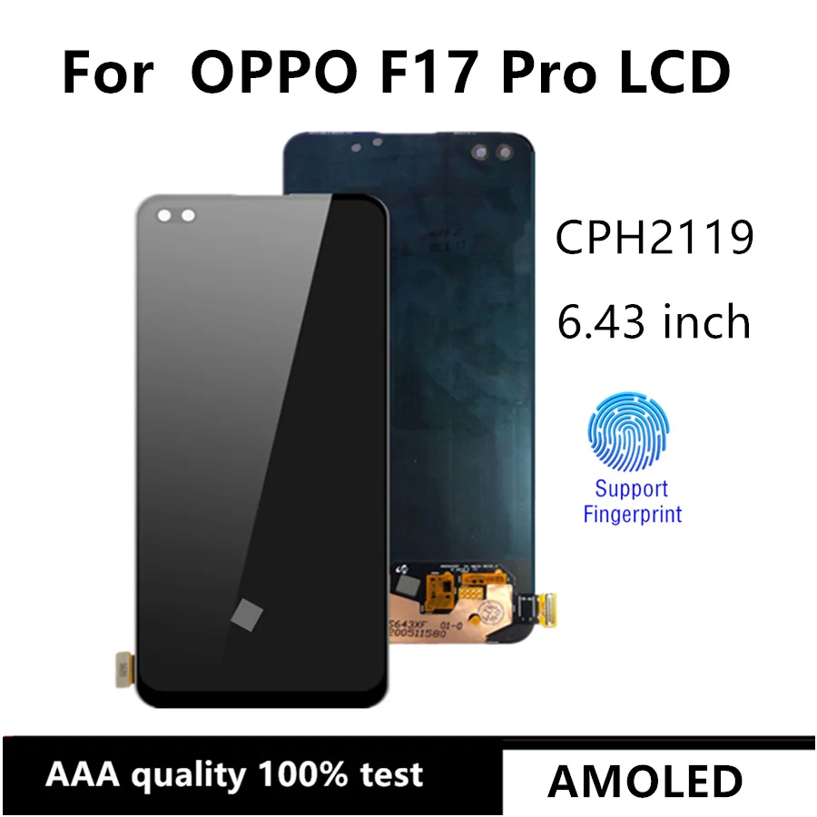 

6.43'' AMOLED For OPPO F17 Pro LCD Display Touch Screen Digitizer Assembly For OPPO F17Pro CPH2119 LCD Display