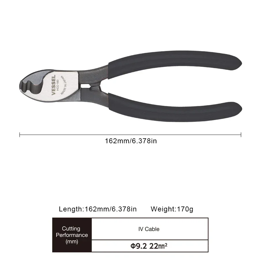 

VESSEL Franchise Pliers Tool NO.HCC-160, сверхмощный станок для резки кабеля, плоскогубцы с высоким рычагом для алюминиевых и медных проводов