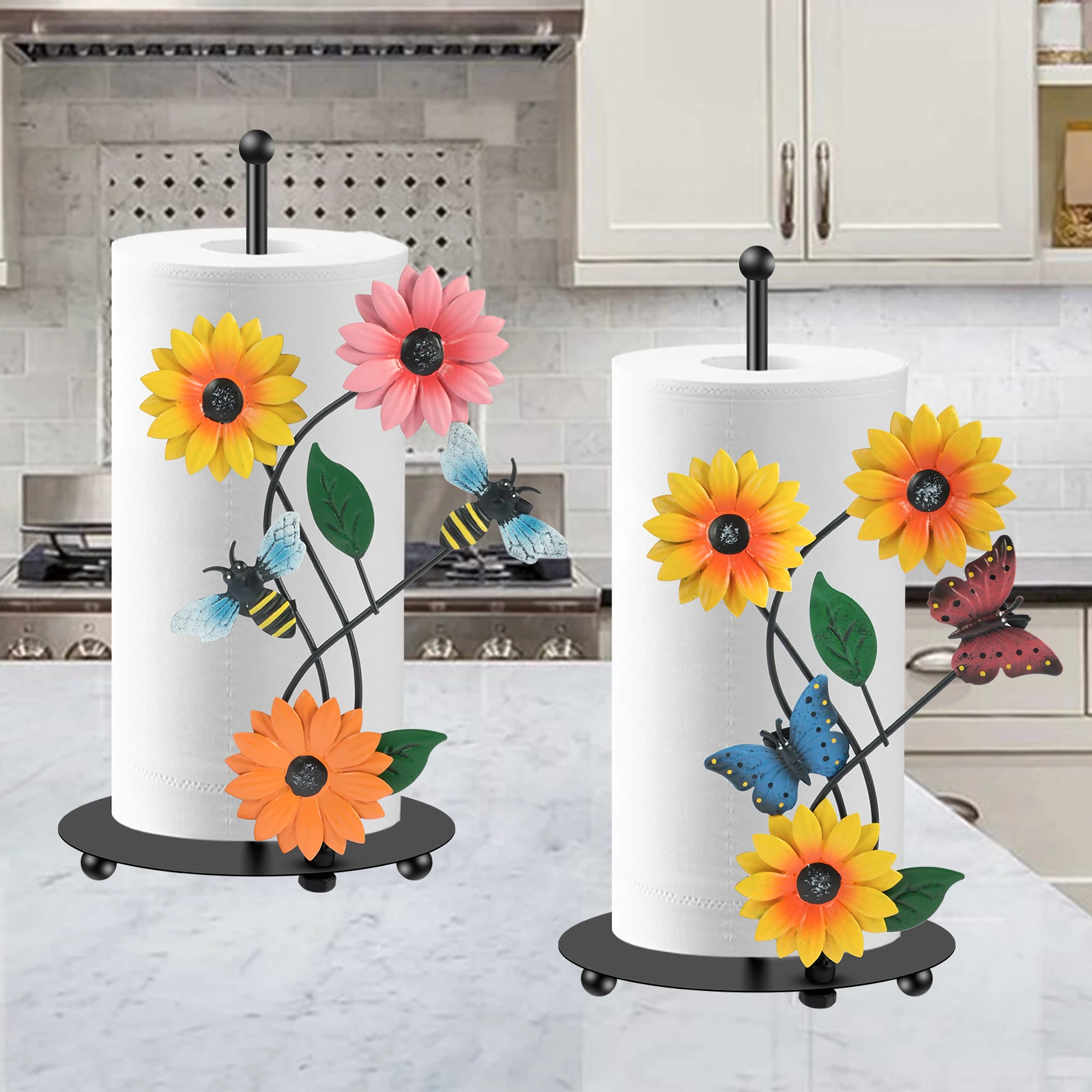 Реалистичный декоративный Подсолнух держатель для бумажных полотенец Железный