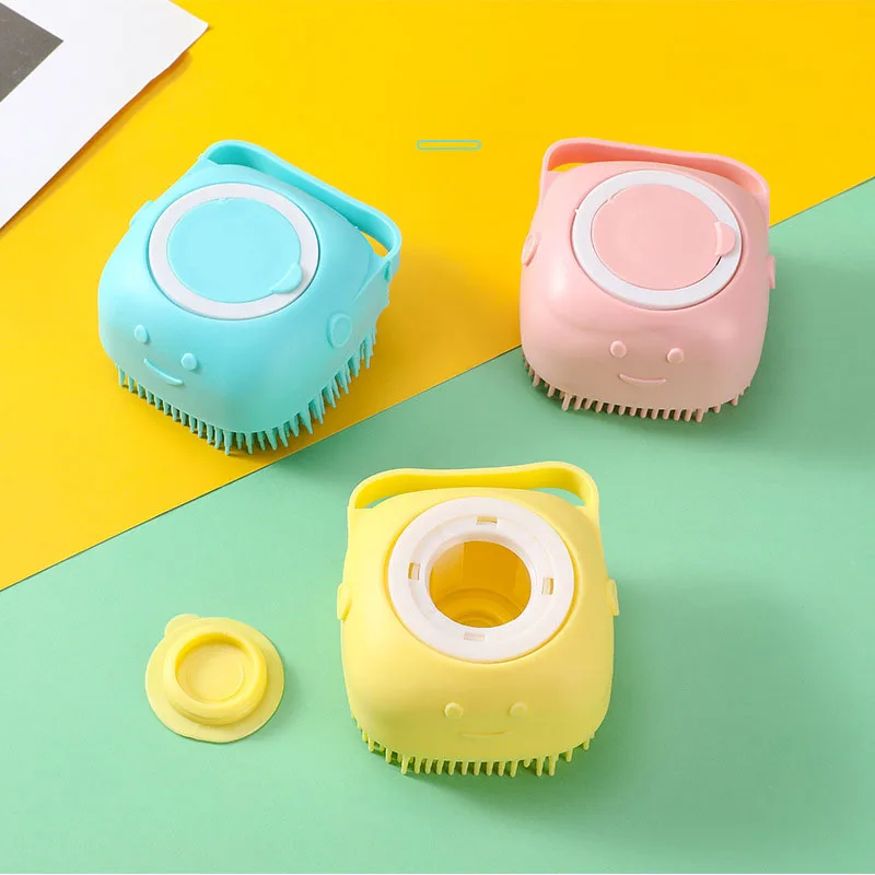 Dispenser, Soft Silicone Brush Rubber Bristle For Dog Groomi