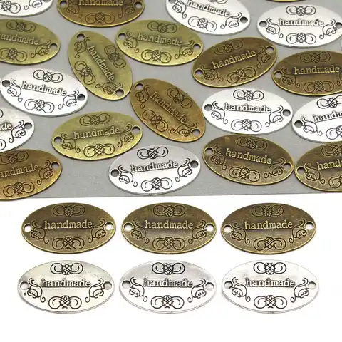 Этикетки ручной работы Серебристые бронзовые металлические бирки с бантом для одежды шляп винтажные бирки ручной работы из сплава аксессу...