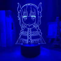 led night light miss kobayashis dragon maid 3d lamp anime for room decor nightlight kid child birthday gift kanna kamui light
