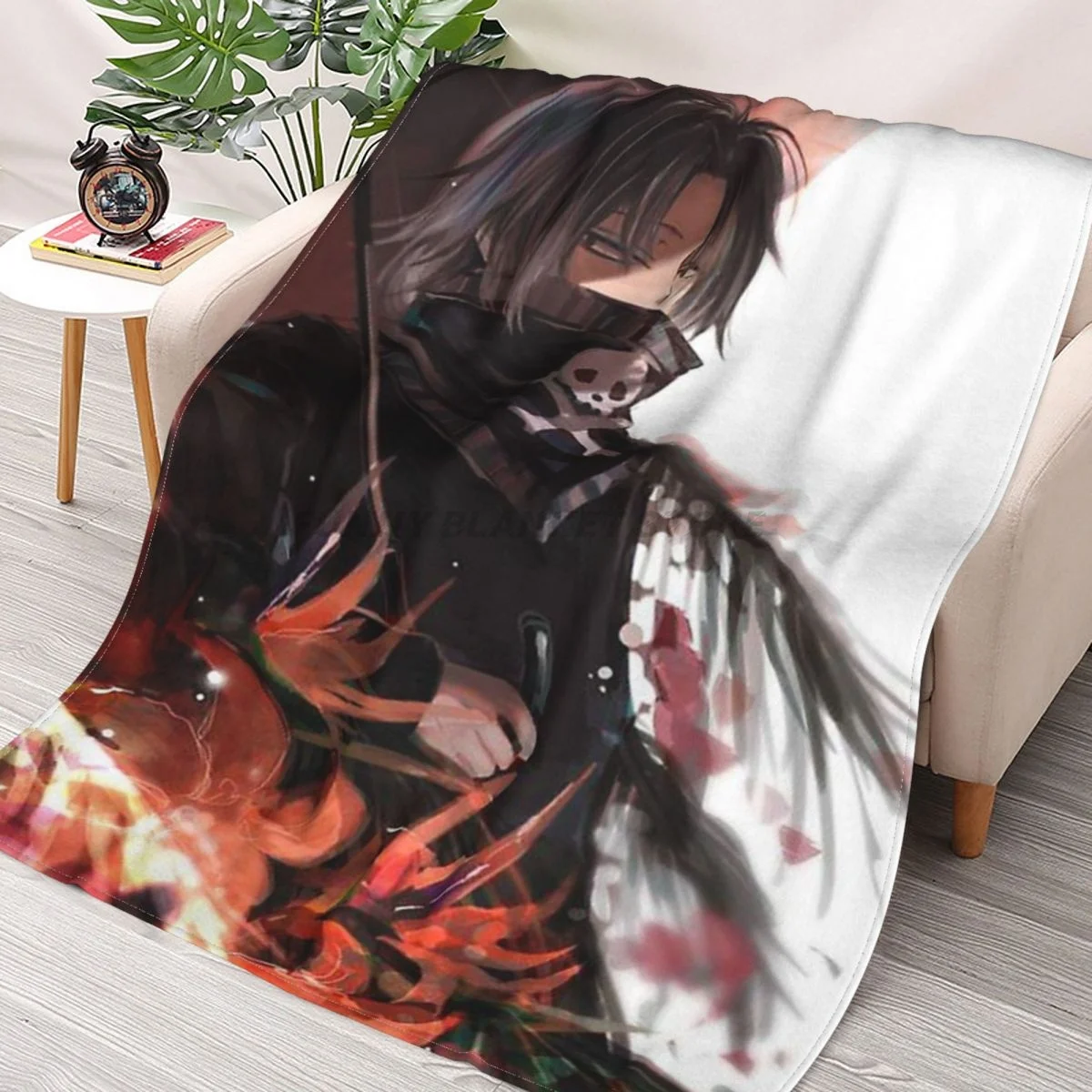 

Feitan In Greed Island Throws Blankets Collage Flannel Ultra-Soft Warm picnic blanket bedspread on the bed