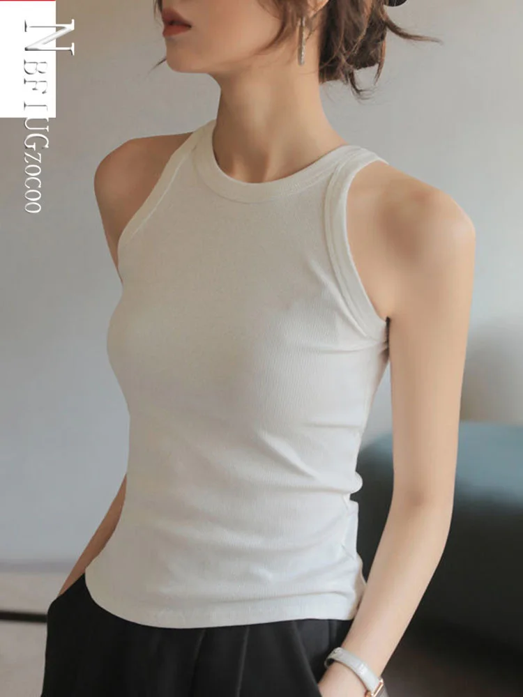 

Summer Students Korean Women Vest Tank Fashion Round Neck Female Bottoming Shirt