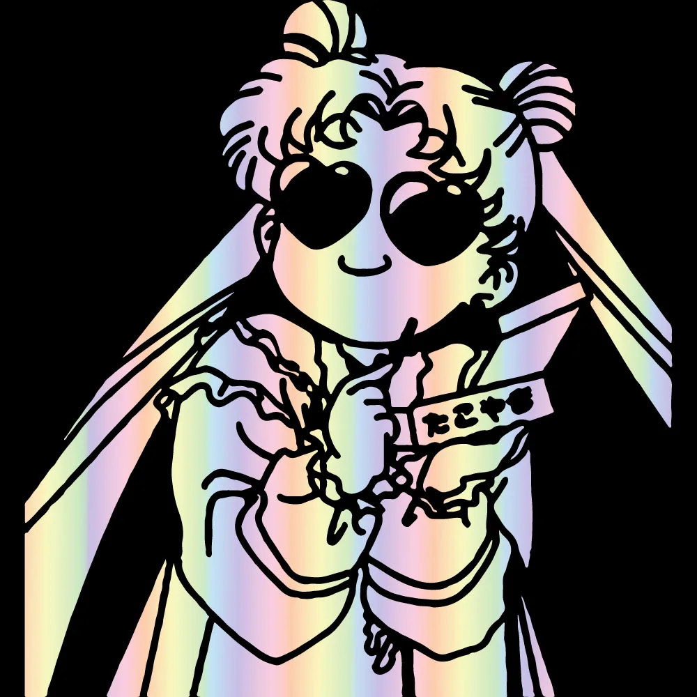 

JDM Vinyl Decals Weatherproof Holographic Car Stickers Car Decoration Accessories Japanese Anime Girl Sticker for Auto Window