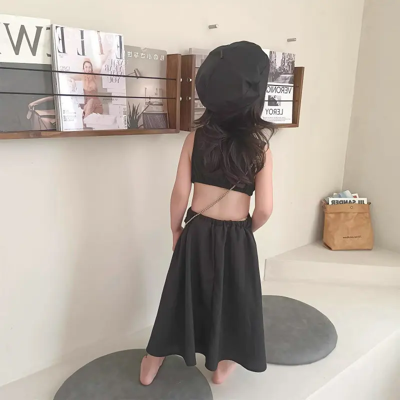 Новинка 2024 модные платья для девочек индивидуальное платье-майка с имитацией