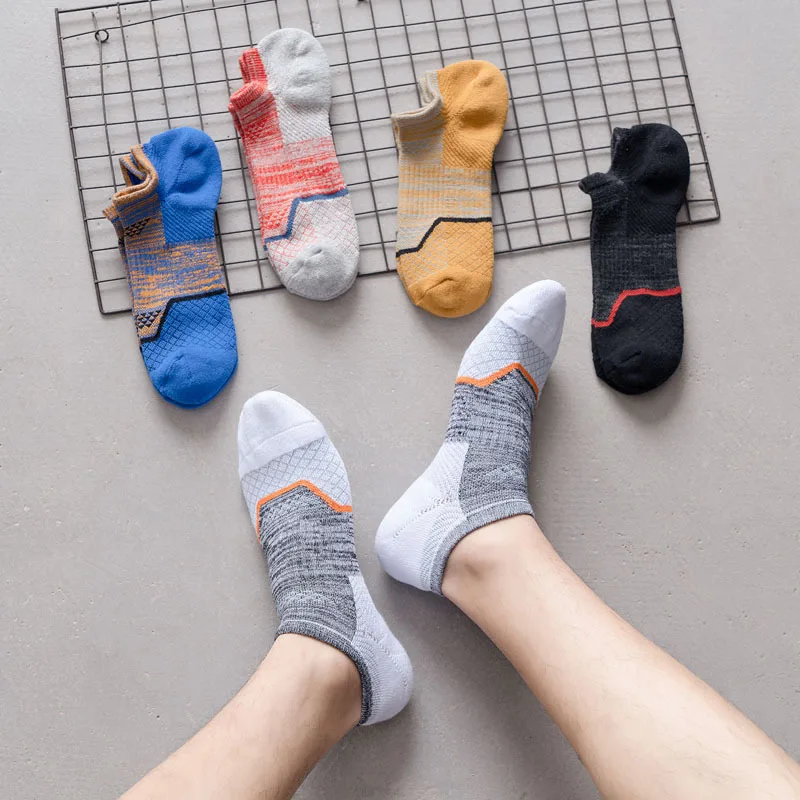

5 Pairs Four Seasons Sport Ankle Crew Socks Towel Bottom Muscle Exercise Rrope Skipping Bike Run Fitness Outdoor Travel Socks