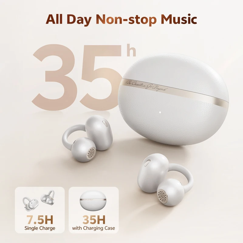 Фото QCY Crossky C50 Наушники-вкладыши Bluetooth 6.0 с двумя магнитами и открытыми наушниками Bass Boost Гарнитура 4 микрофона AI Clear Calls 35 часов IPX5 №5