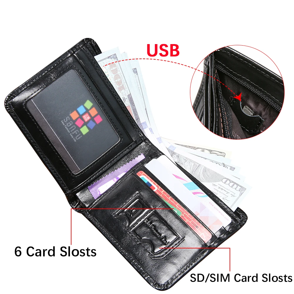 Умные кошельки с защитой от потери мужской кошелек из натуральной кожи