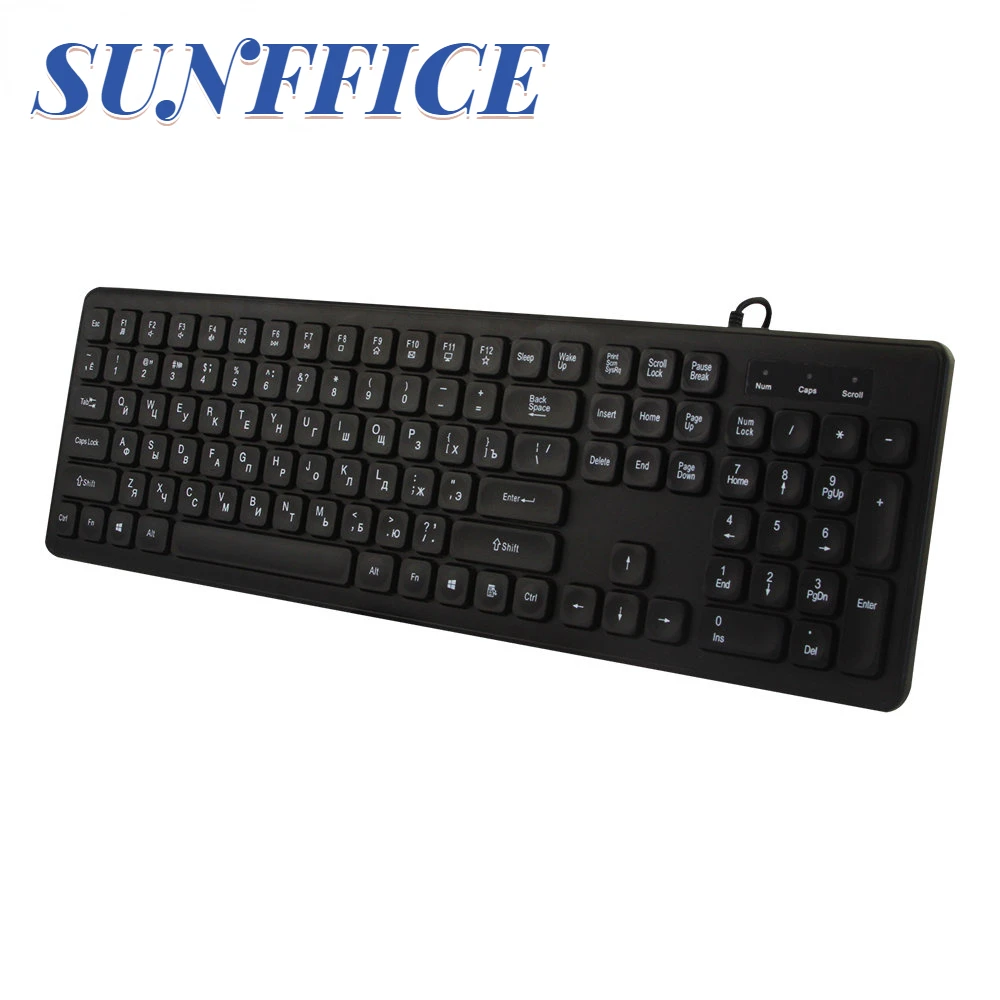 

USB Gaming Keyboard 108 Keycaps Wired Ergonomic Russian Keyboard Office Noiseless Gamer Keyboards Black For Laptop Desktop PC