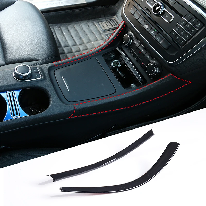 

For Mercedes Benz A/GLA/CLA Class 200 220 260 W176 A180 Gloss Black Car Center Control Panel Side Strips Cover Protective Trim