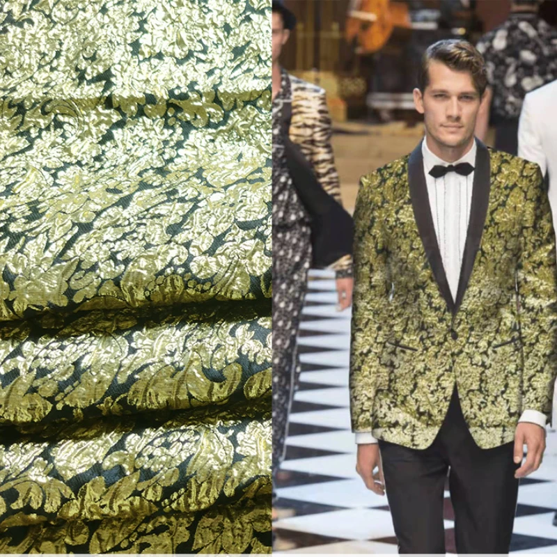 

Italian Fashion Brocade Jacquard Cloth Fabric for Sewing Clothes Dress Material Fashion Design Clothing Tinsel Fabrics Per Meter
