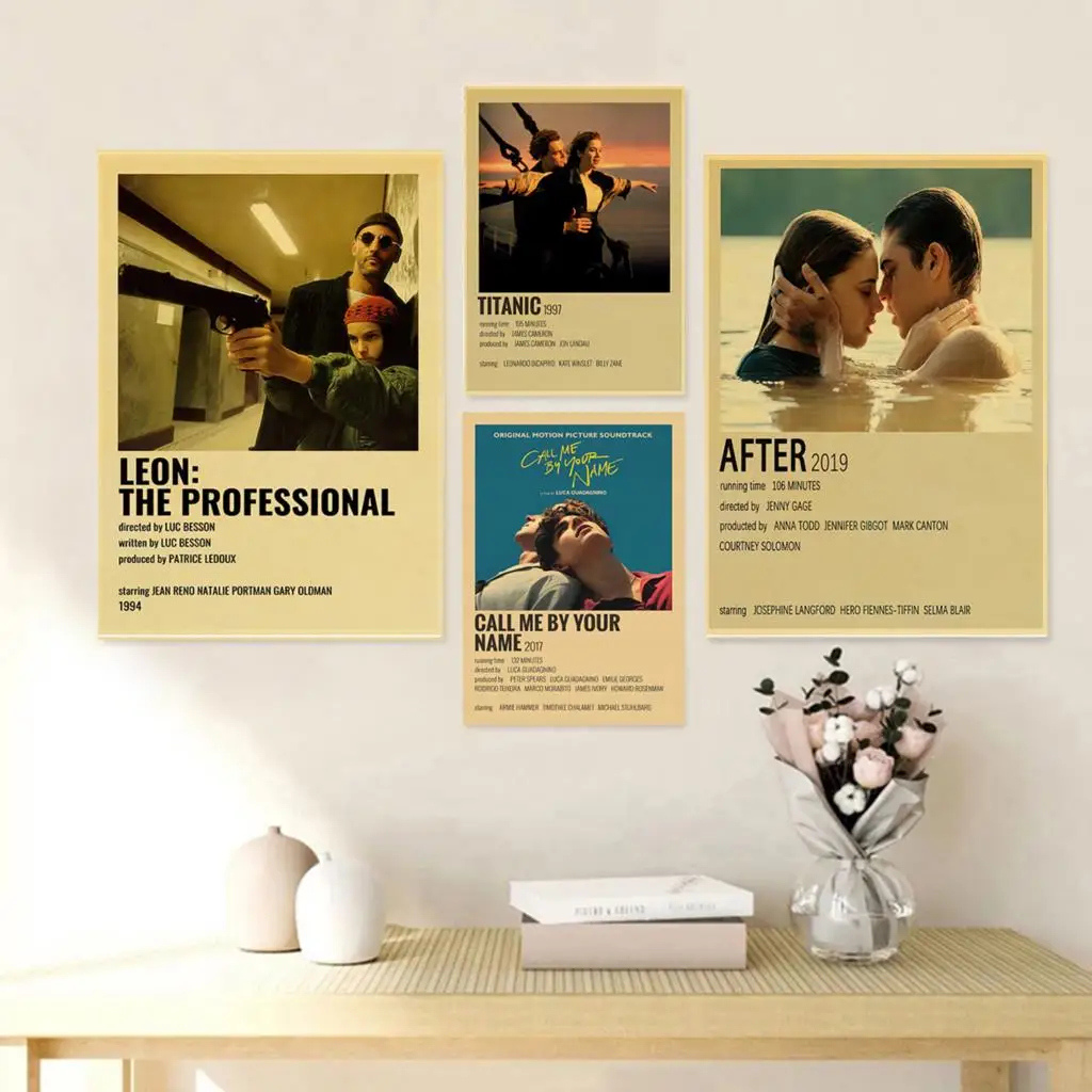Постеры из фильма «Титаник» Леон Mid90s, ретро плакаты из крафт-бумаги в винтажном стиле для дома, комнаты, бара, кафе, Декор, эстетическое искусство, настенная живопись