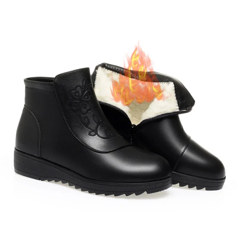 3 5 модная обувь на танкетке среднем каблуке женские зимние ботинки зима 2024 теплые