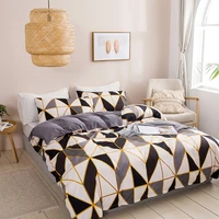 soft geometric print queen king size duvet cover set twin full stripes bedding sets 2 3 pcs skin friendly quilt covers 5 colors
