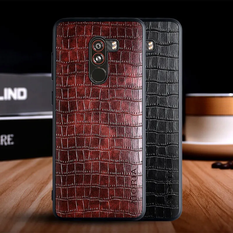 

Case For Xiaomi Pocophone F1 Funda Luxury Crocodile Pattern Leather Soft TPU Hard Phone Cover For Xiaomi Pocophone F1 Case