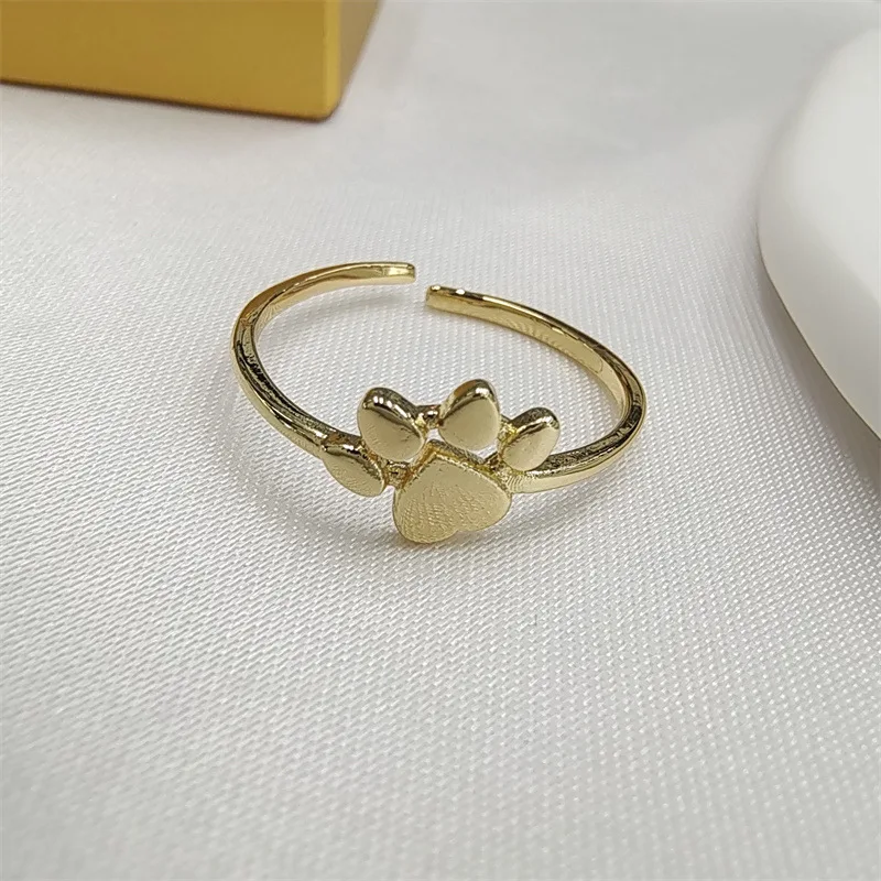 

New 2022 Fashion Animal Dog Claw Index Finger Opening Adjustable Love Love Cute Rings for Women Girl Jewelry Gifts